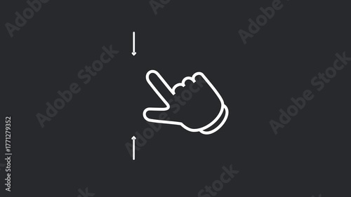 'Pinch to Zoom' Gesture Animation. Looping Hand Icon for Mobile App UI/UX and Tutorials