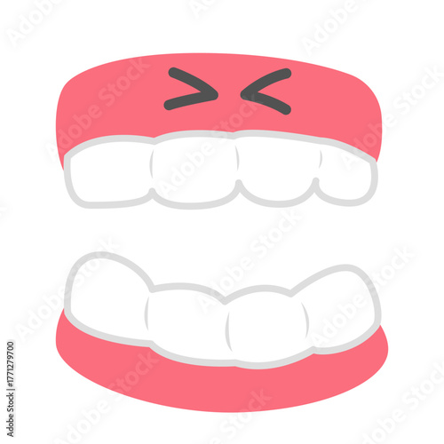 Cartoon of Senior Dentures Concept