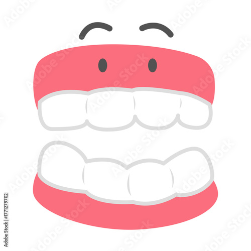Cartoon of Senior Dentures Concept