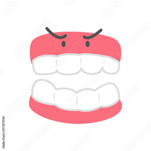 Cartoon of Senior Dentures Concept