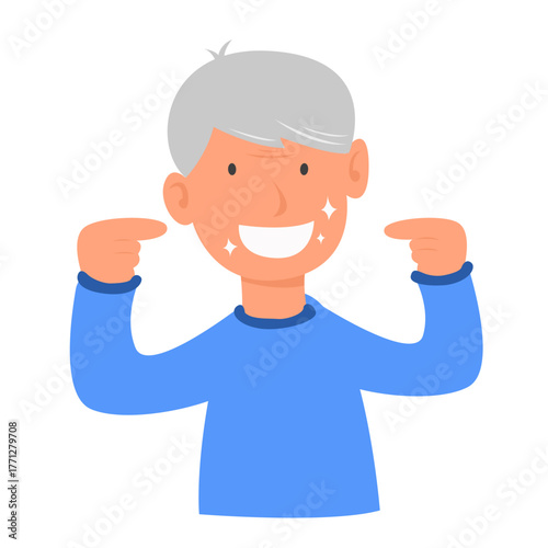 Cartoon of Senior Dentures Concept