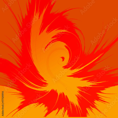 Red and Orange Fire Energy Swirl Great for modern posters, energy concepts, or digital art backgrounds.