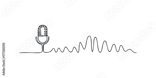 Microphone sound wave drawing