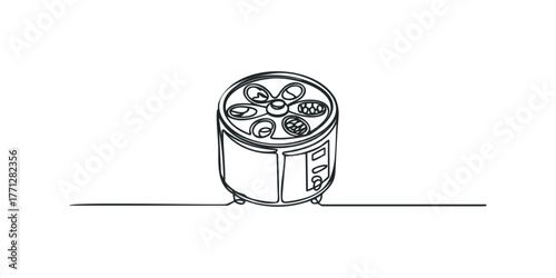 Centrifuge laboratory device continuous line drawing