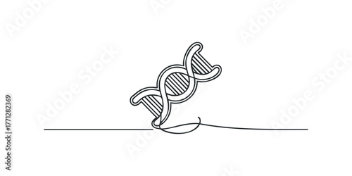 DNA molecule abstract graphic on white background
