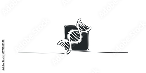 DNA Helix Icon on Abstract Background