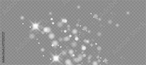 Light sparkle glitter shine glow with transparent glittering light effects, sparkling stars, white bokeh, and shiny glow on a checkered background, perfect for Christmas themeabstract light background