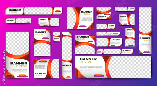 business web banners template design with image space. vector	