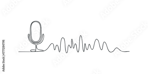 Minimalist Microphone With Sound Wave