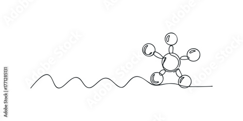 Abstract molecular structure in continuous line drawing