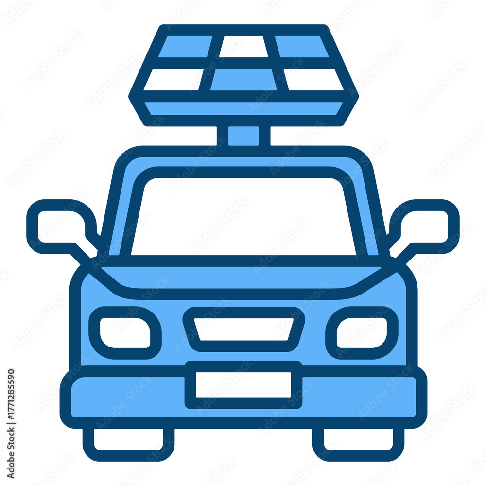 Obraz premium Electric Car Single Icon Vector Collection 