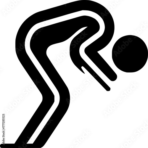 Yoga Pose Silhouette: A simple silhouette depicts a person gracefully holding a yoga pose, embodying serenity and mindfulness, evoking feelings of calm and peace.