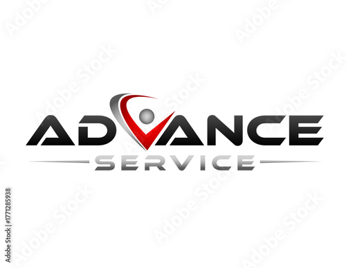 Advance Service Logo Design with Abstract Human Figure