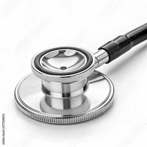 Classic Medical Stethoscope on White Background