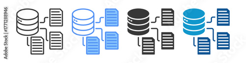 Data Classification Icon Set Multiple Style Collection