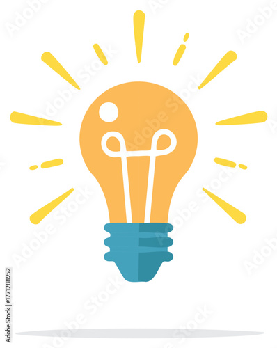 Creative idea light bulb icon shining with inspiration and innovation