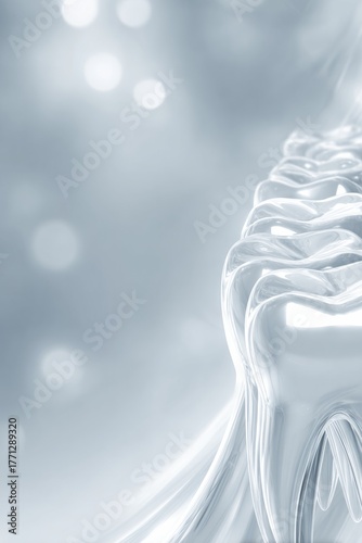Dental tooth structure representing oral health and hygiene, vertical