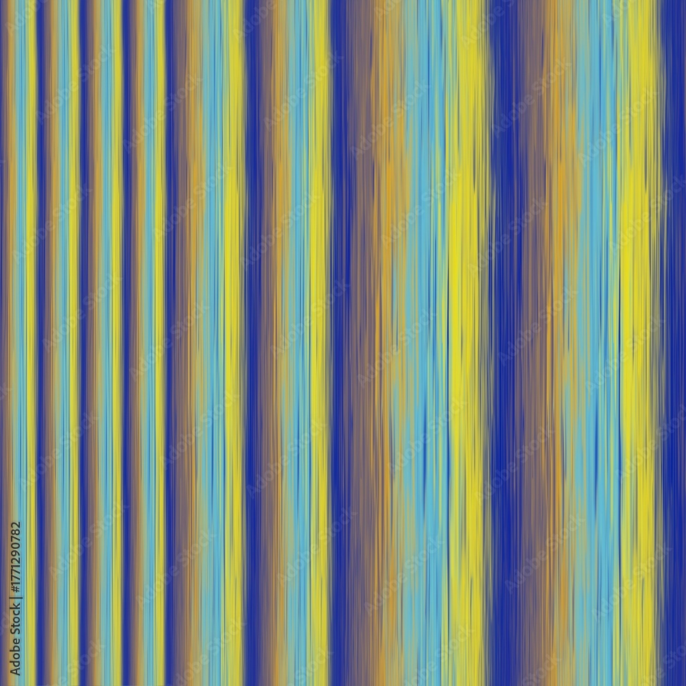 Obraz premium Modern Ikat Skyflare: Vertical Brushstroke Texture in Blue, Yellow, and Orange with Soft Transitions