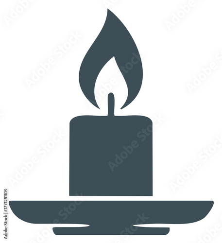 Lit Candle Silhouette Illustration