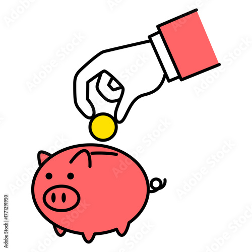豚の貯金箱に貯金