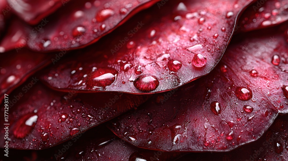 Fototapeta premium Close-up of wet rose petals