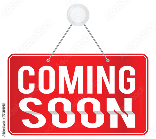 Coming Soon banner – New Product Release Promotional Announcement Vector Label Template