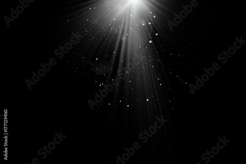 Ray Light with Dust and Bokeh Overlay​, Spotlight Dust Light Beam Overlay, Floating Light Particles Ray Overlay