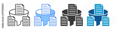 Data Extraction Icon Set Multiple Style Collection
