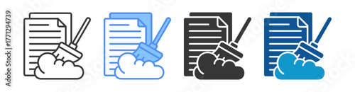 Data Cleaning Icon Set Multiple Style Collection
