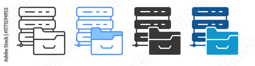 Data Storage Icon Set Multiple Style Collection