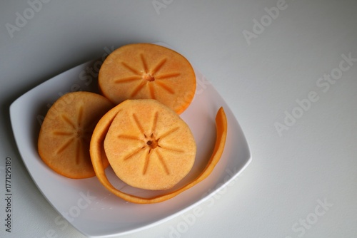 スライスした柿の実　栄養