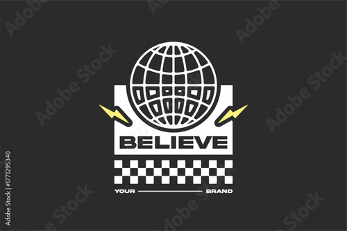 typography streetwear urban fashion template for printing