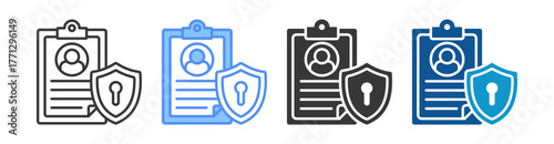 Data Security Icon Set Multiple Style Collection