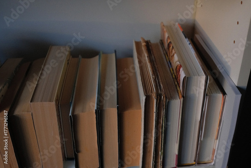 books in a bookshelf