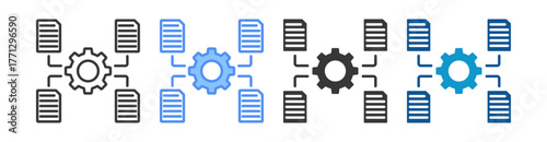 Data Integration Icon Set Multiple Style Collection