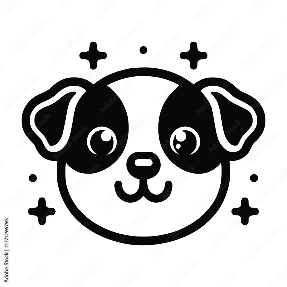 Obraz premium Vector of a dog head - Cute Doodle Icon