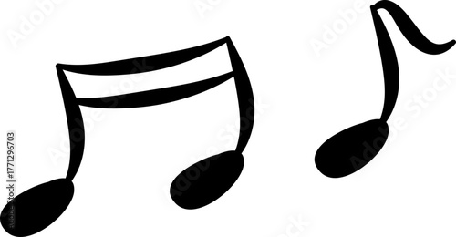 Hand drawn illustration of music notes