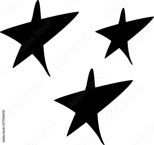 Hand drawn set of stars