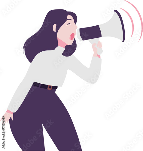 Woman Raising Her Voice to End Violence Against Women