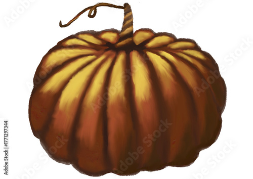 Pumpkin png clipart oli painting style