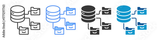Data Architecture Icon Set Multiple Style Collection