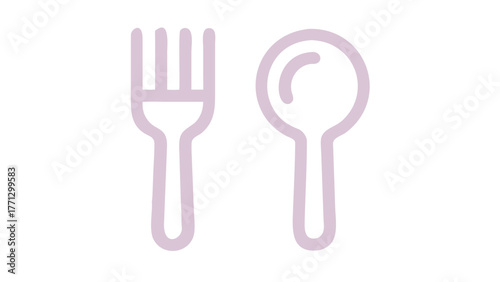 Fork and Spoon Icon Representing Food and Dining Concepts