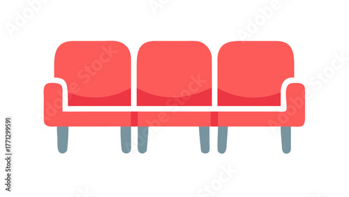 Red chair icon representing seating for a waiting area