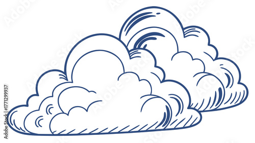 A fluffy cloud icon design against a bright white background