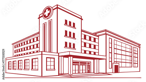 Hospital building vector illustration on white background