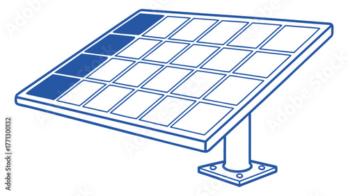 Solar panel icon for renewable energy and sustainable power