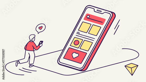 Person Using Smartphone App Giving Likes Online