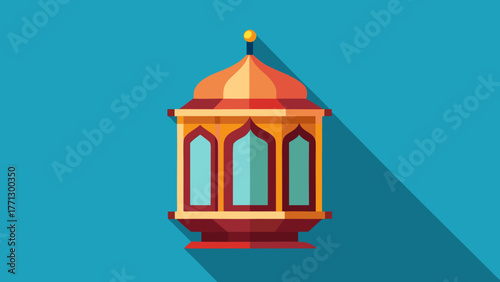 Illustration of an Islamic Lantern in a Flat Vector Design
