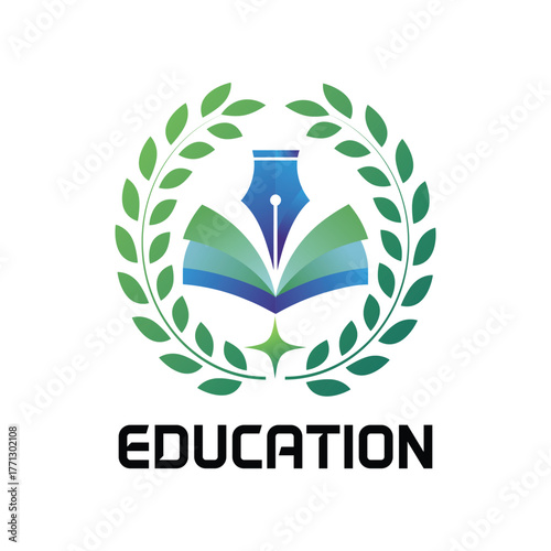 Education logo, education resources, vector design