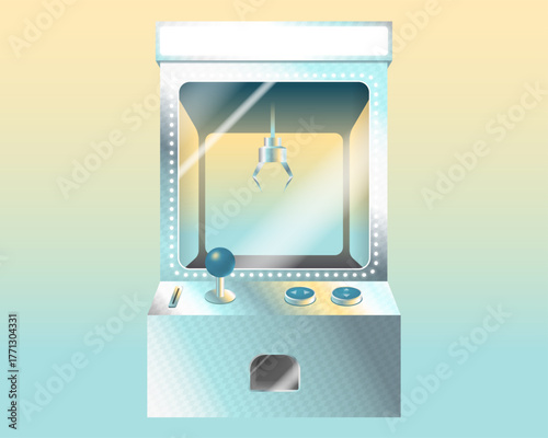 Claw Machine Game Vector Illustration. Toy Grabber Machine Vector Art
